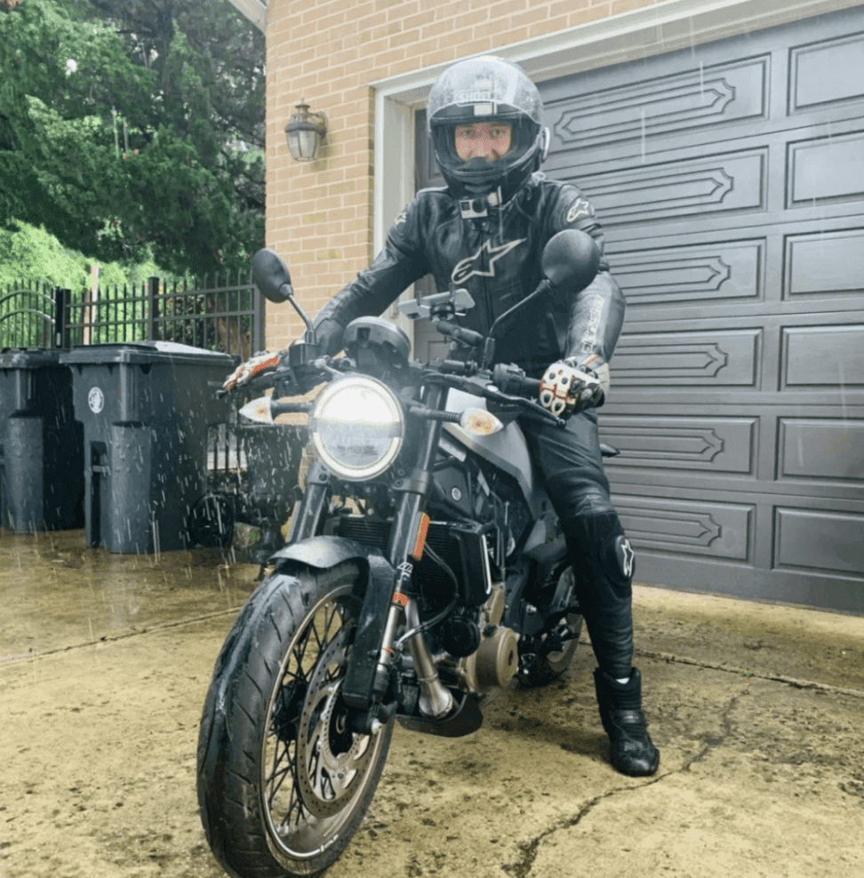 Nikolay on a motorcycle